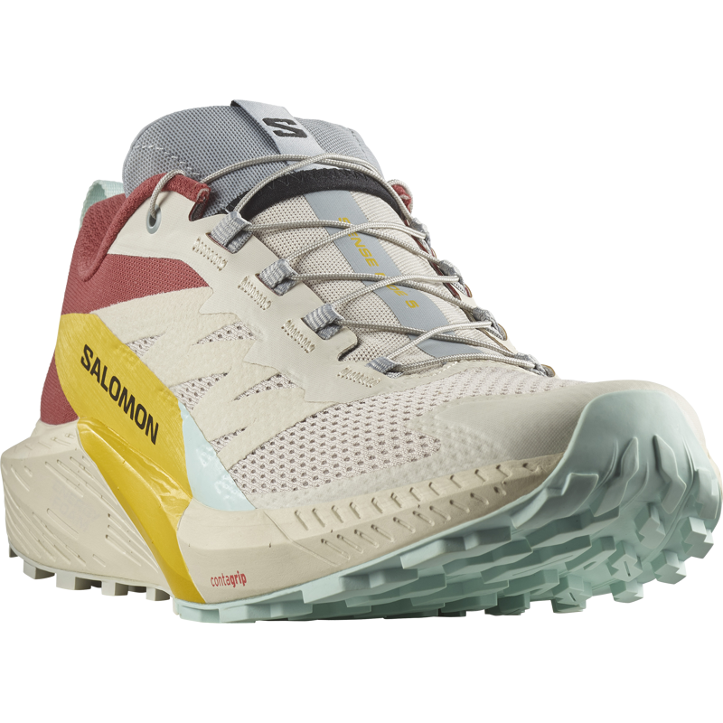 Salomon Sense Ride 5 Men's Trail Running Shoe in Rainy Day/Hot Sauce/Freesia-5